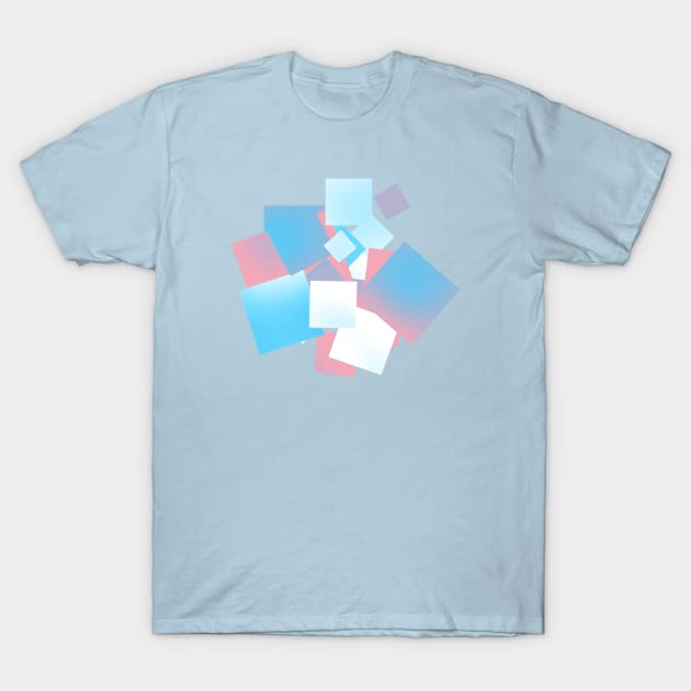 Transgender Pride Layered Squares Design T-Shirt by VernenInk